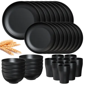 Dinnerware Sets, Service for 8, 32 PCS Unbreakable Dinnerware
