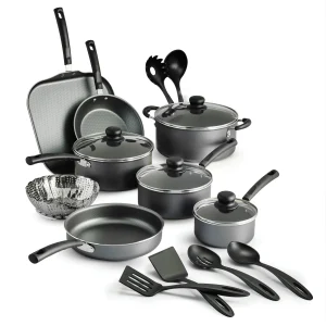 The18 Piece Non-stick Cookware Set, Steel Gray