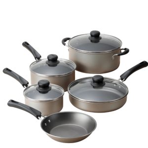 The 9-Piece Non-Stick Cookware Set, Champagne