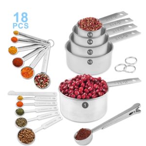 The 18-Piece Stainless Steel Measuring Cups and Spoons Set