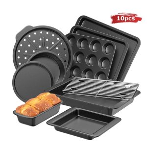 Bakeware Sets, Baking Pans Set, Nonstick Oven Pan for Kitchen with Wider Grips